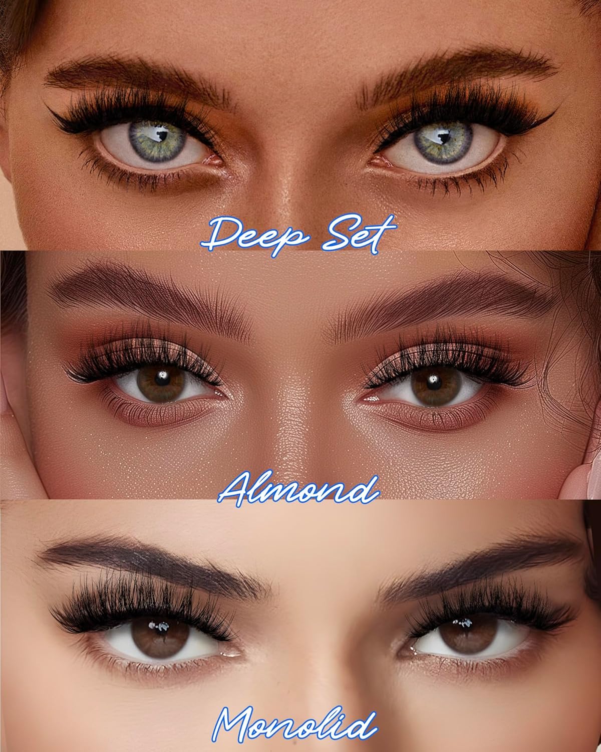 BEYELIAN 14 Pairs False Eyelashes D Curl Lashes Strip, 6-14MM 3D Volume Lash Pack Soft and Lightweight Faux Mink Lashes That Look Like Extensions, Reusable, Easy to Apply(14P-HSCS-52)