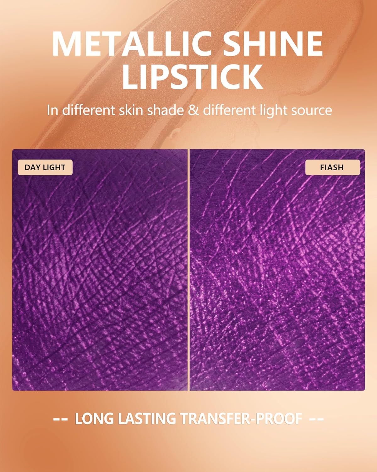 MAKI YIKA Purple Lipstick for Women Metallic Lipsticks Glitter Long Lasting Lipstick No Smudge No Transfer Liquid Lip Gloss (BR18 Amethyst)