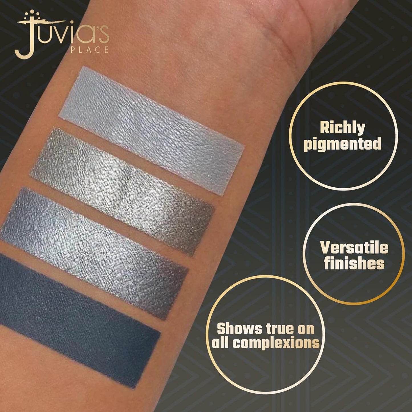 Juvia's Place Rebel Quad Grey Eyeshadow Palette - Professional Eye Makeup, Pigmented Eyeshadow Palette, Makeup Palette for Eye Color & Shine, Pressed Eyeshadow Cosmetics, Shades of 4