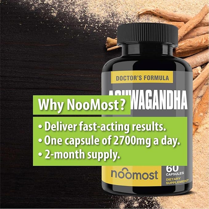 Organic Ashwagandha Capsules 2700mg w/Black Pepper Extract 20mg as Vegan Ashwagandha Supplements for Anti Stress Relief, Natural Mood Support, Energy & Focus, 2 Months