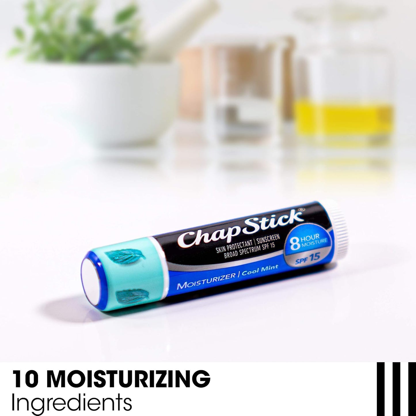 ChapStick Lip Balm Moisturizer 2-in-1 Lipcare SPF 15 Bundle – Cool Mint 3-Pack + Original 2-Pack, 0.15 Oz Ea (5 Piece Set)