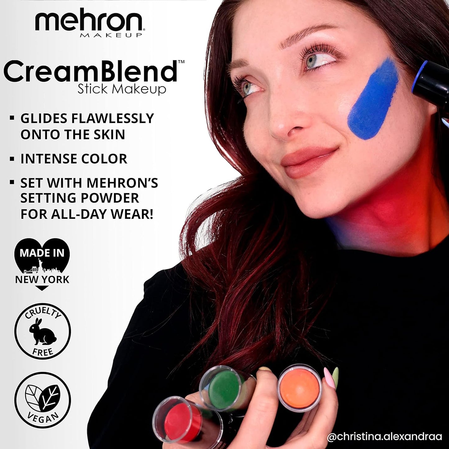 Mehron Makeup CreamBlend Stick | Face Paint, Body Paint, & Foundation Cream Makeup | Body Paint Stick .75 oz (21 g) (Moonlight White)