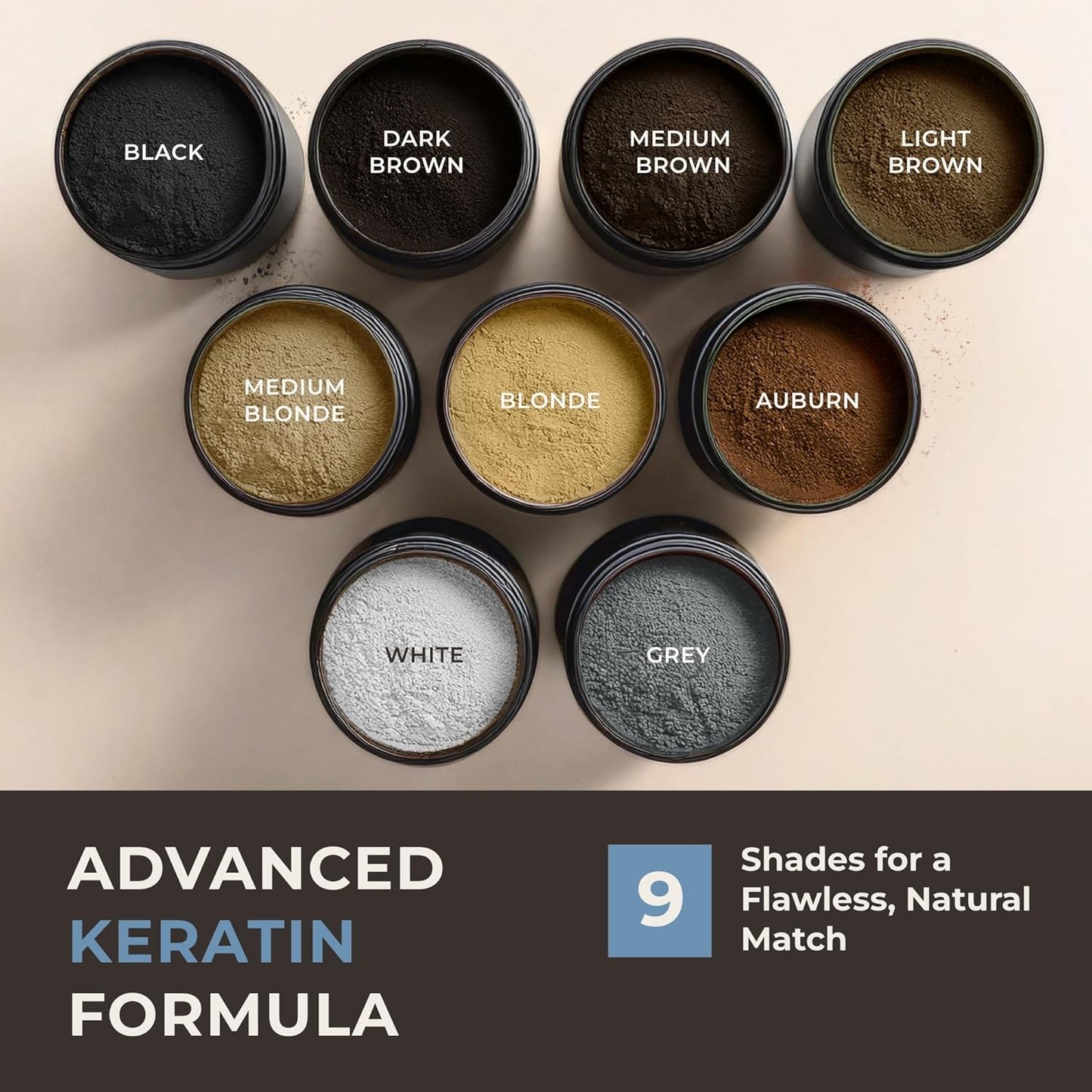 Keratin Hair Fibers for Men & Women - Fill In Fine or Thinning Hair, Instantly Thicker, Fuller Looking Hair (Light Brown 30g)