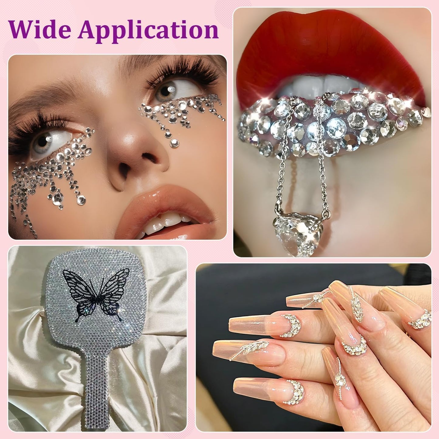 30000Pcs Resin Rhinestones for Bedazzling with Tweezers, Clear Rhinestones for Crafting with B7000 Jewelry Glue for DIY Crafts Clothing Tumblers Shoes Fabric Nail Art