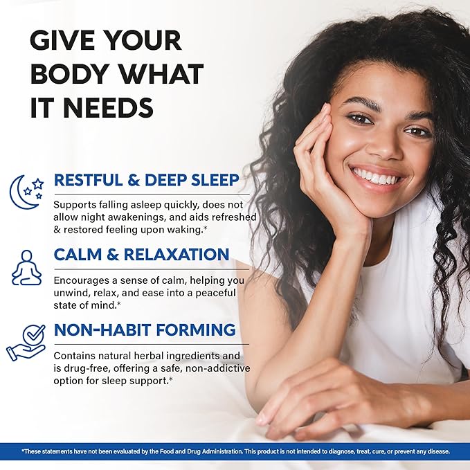 Sleeping Pills for Adults 550mg - Valerian Root for Sleep | Melatonin 3mg | L-Theanine | Magnesium - Natural Sleep Aid Supplement - Non-Habit Forming Rest Support - Made in USA - 1/Day | 60 Capsules