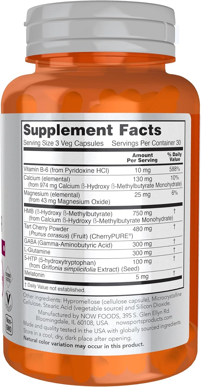 NOW Foods Sports Nutrition, R&R Rest and Repair, Recovery*, Promotes Restful Sleep*, Preserves Lean Mass, Reduces Post-Workout Soreness*, Vegan, NGMO, 90 Veg Capsules
