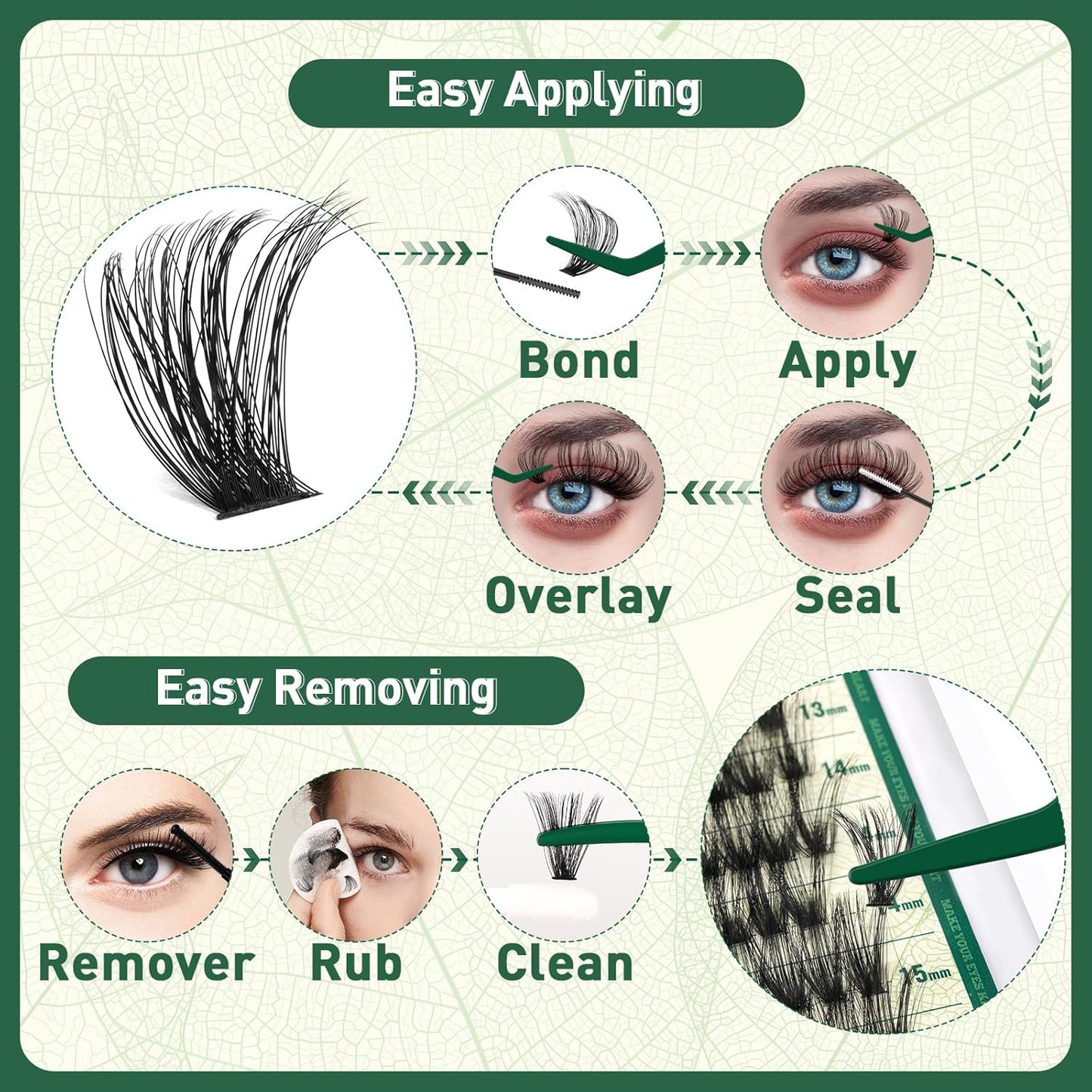 Lash Clusters 280Pcs Eyelash Clusters KEYYOU 80D C Curl 9-18MIX Clusters Lashes Thick Super Soft Wispy DIY Eyelash Extension at Home(80D-C,9-18MIX)