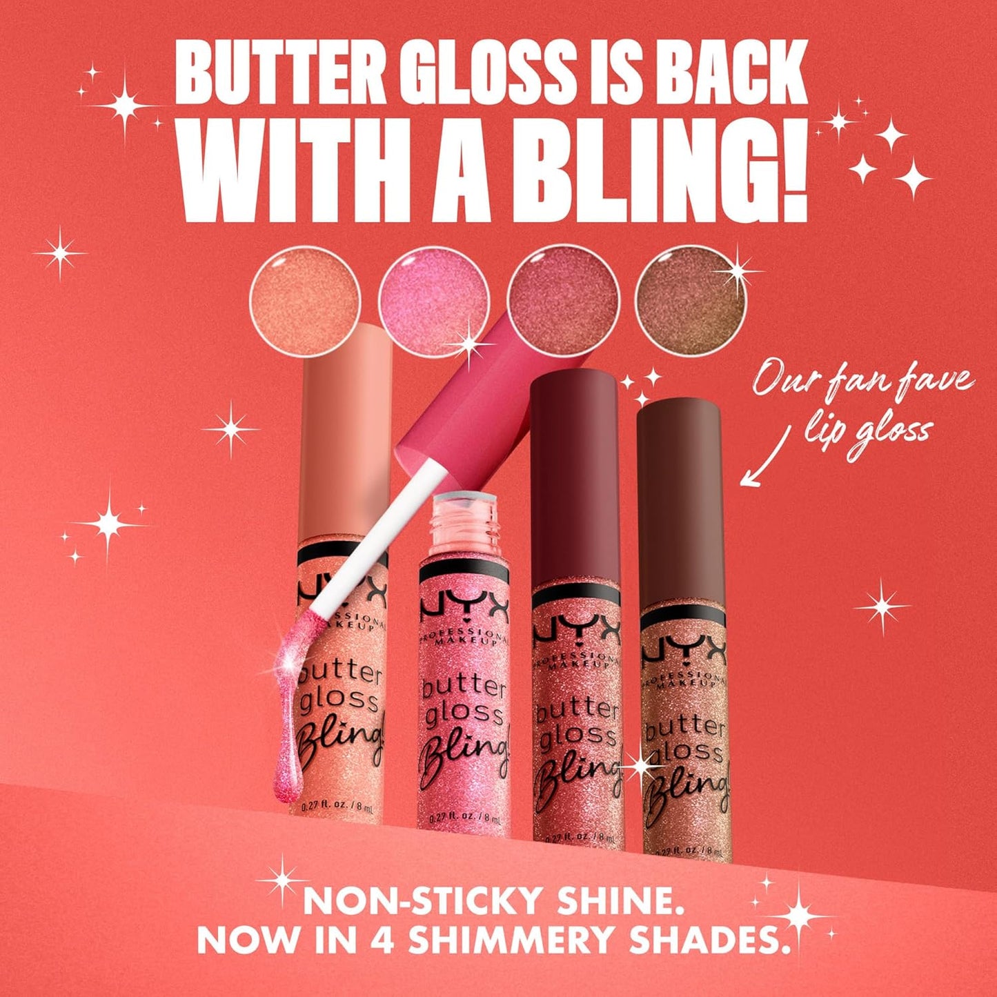 NYX PROFESSIONAL MAKEUP Butter Gloss Bling Lip Gloss, Non Sticky and Shiny Vegan Lip Makeup - Big Spender