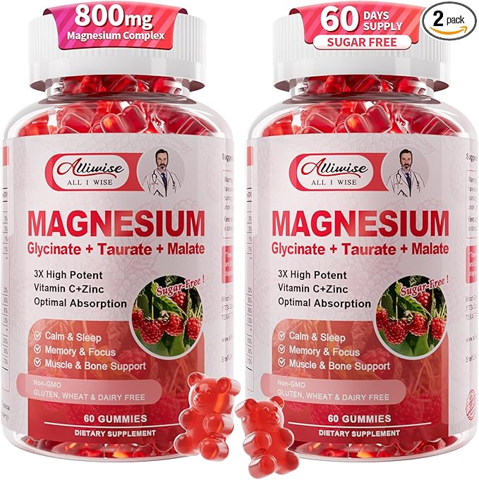 2Pack Magnesium Glycinate Gummies 500mg,Magnesium Potassium Supplement with Taurate, Malate, for Sleep,Relaxation,Calm, Muscle & Cardio Support,Self Care Gifts,Relaxation Gifts for Women