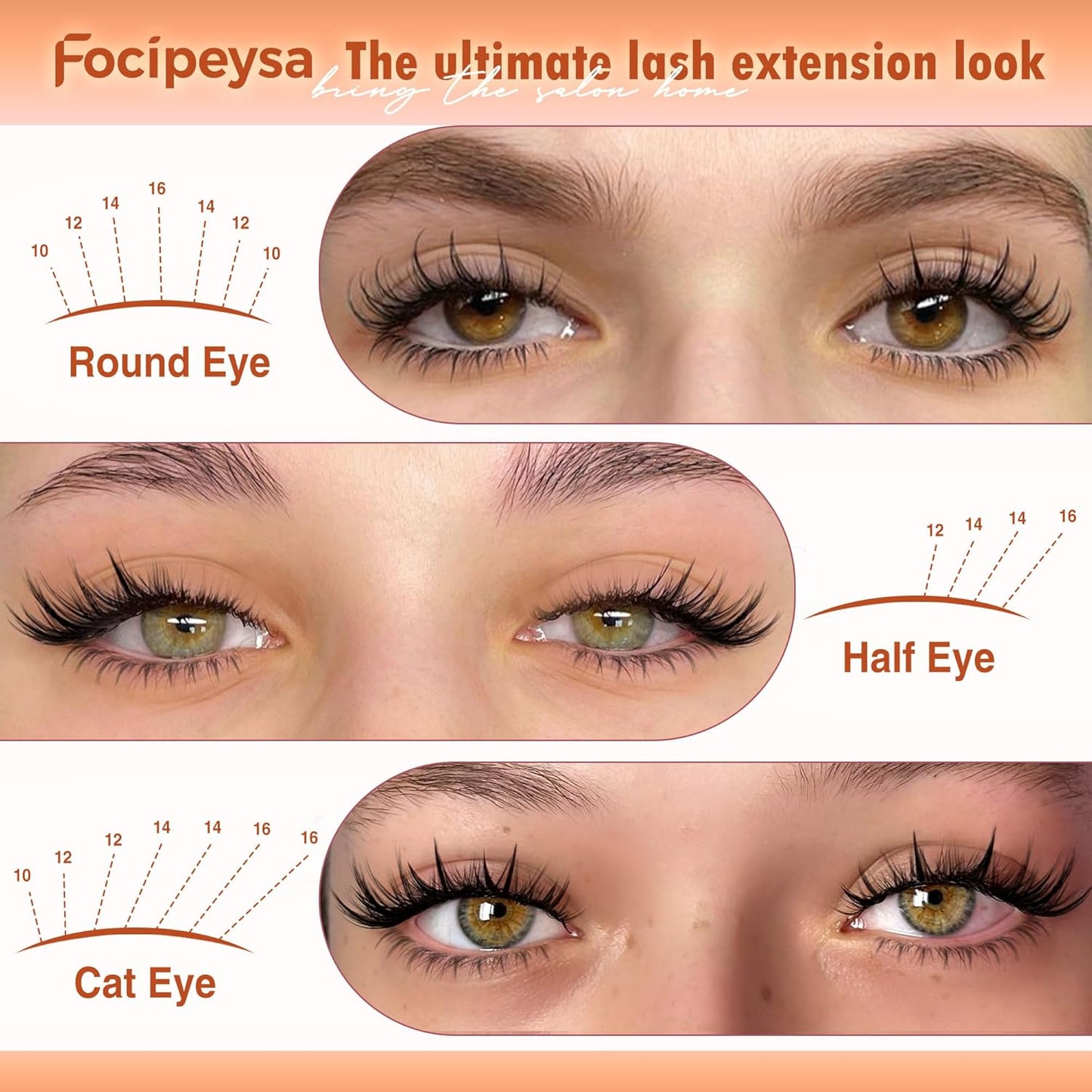 Focipeysa Natural Eyelash Clusters Spiky Lash Clusters 120 PCS Lashes Extensions with Bottom Lashes 8-16mm CD Curly Individual Lash Clusters Wispy DIY Lash Extension at Home