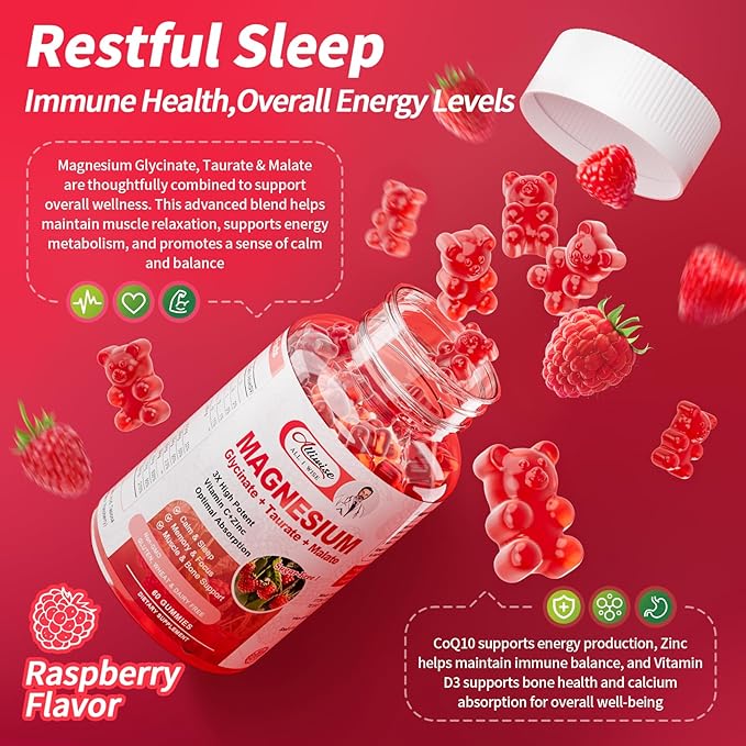 2Pack Magnesium Glycinate Gummies 500mg,Magnesium Potassium Supplement with Taurate, Malate, for Sleep,Relaxation,Calm, Muscle & Cardio Support,Self Care Gifts,Relaxation Gifts for Women