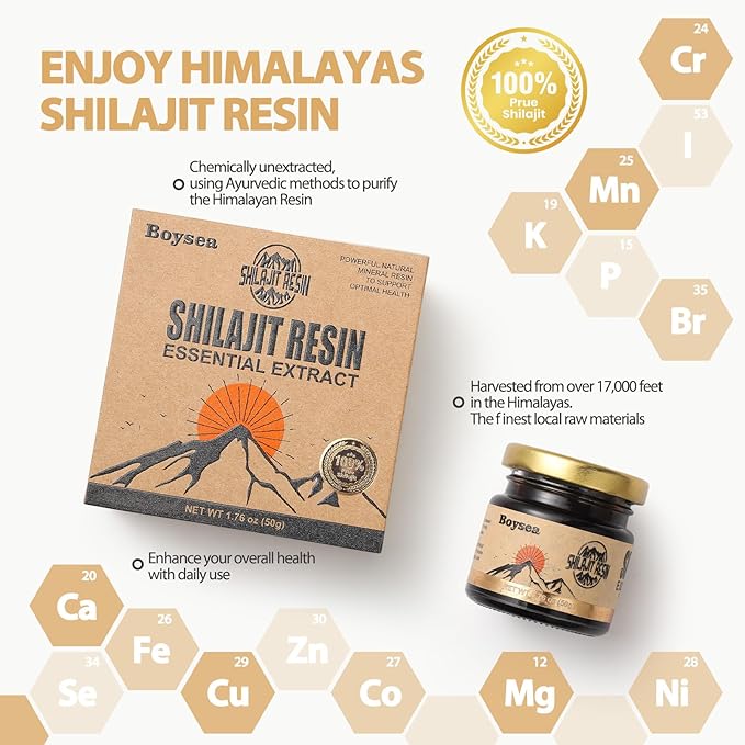 Pure Himalayan Shilajit Resin | 600 mg 80+ Servings| 85+ Trace Minerals & 75%+ Fulvic Acid for Focus & Energy| Zero Sugar| Gold Grade Pure Shilajit for Men & Women - 1.76 Oz * 4 Pcs