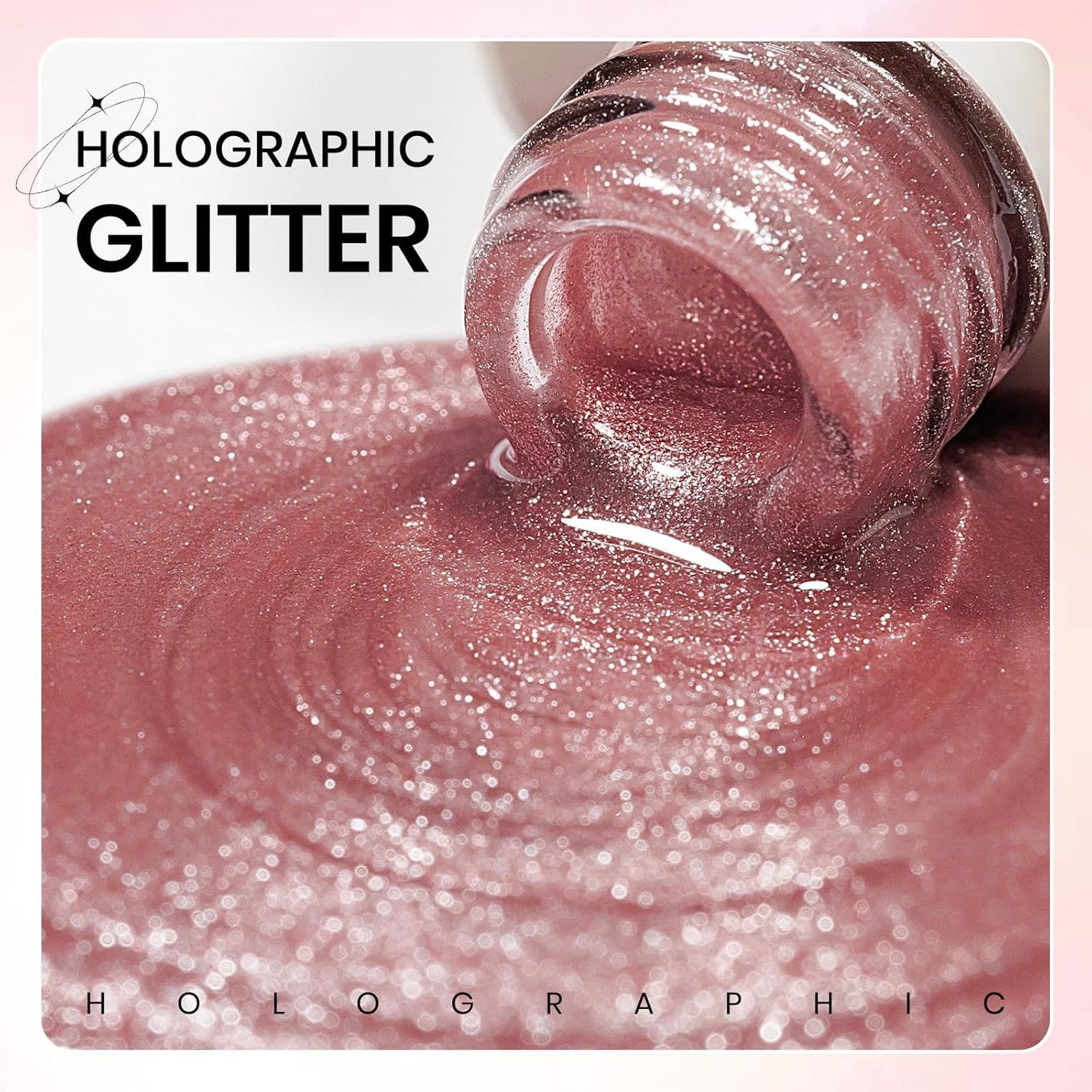 Pink Cat Eye Gel Nail Polish, Holographic Magnetic Gel Nail Polish Glitter Shimmer Effect with Magnet Soak Off U V Salon DIY at Home, 0.5 OZ