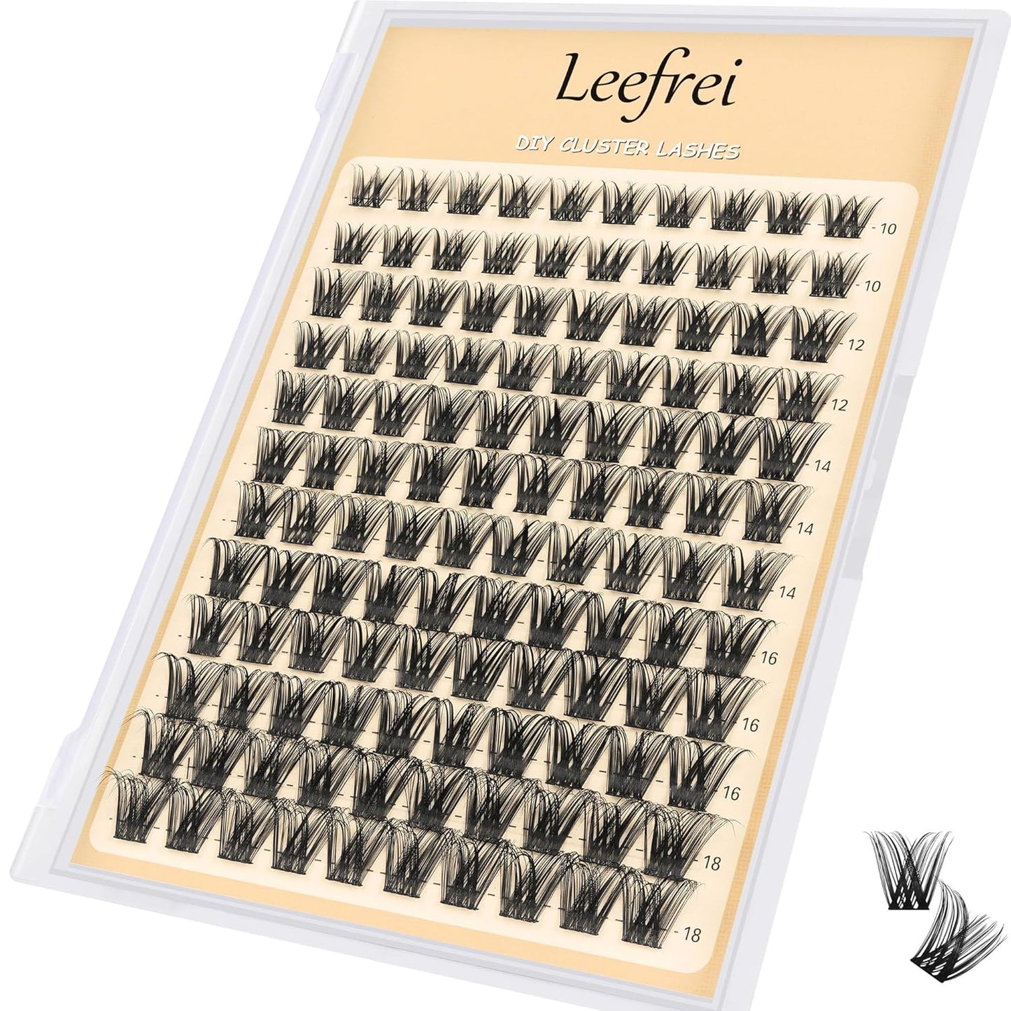 Eyelash Clusters 10-18mm Wispy Lash Clusters D Curl DIY Cluster Lash Extension Kit Individual Lashes Kit With Bond & Seal, Glue Remover, Tweezers(LF01 Lashes Set)