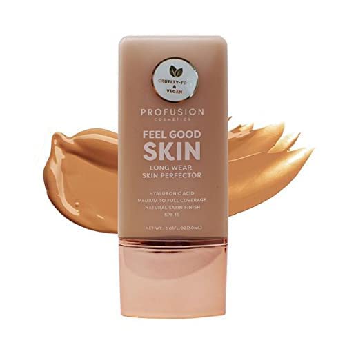 Profusion Cosmetics Lightweight Liquid Foundation for a Flawless and Elegant Radiance, Breathable Makeup for Improves Uneven Skin Tone, Cruelty-Free - Tan 3