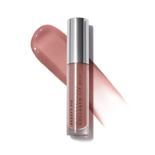 Beauty Pie Wondergloss Collagen Lip Oil + Nude Nectar 0.13 fl oz – Hydrating, Plumping, Non‑Sticky Lip Oil Gloss Hybrid with Collagen AC Micro‑Vectors & Cherry Hibiscus Oils