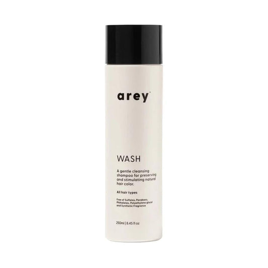 Arey Wash Shampoo for Women & Men | Delay + Reduce the Signs of Aging Grey Hair & Promote Healthier Strands | Proactive Clean Formula | Vegan, Gluten-Free & Cruelty-Free (8.45 Fl Oz, 30 Uses)