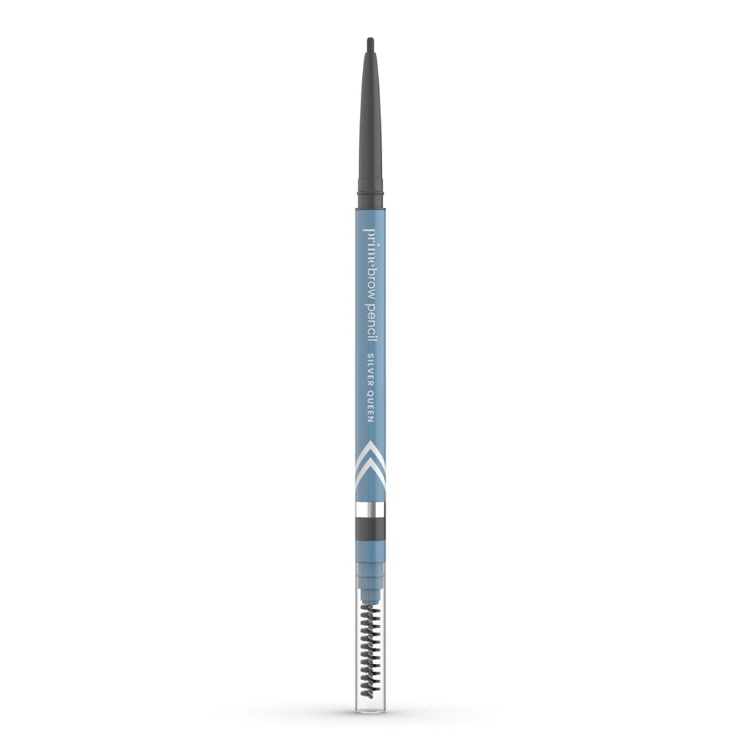PrimeBrow Pencil for Mature Women – Ultra-Precise Tip for Natural, Hair-Like Strokes – Smudge-Proof & Long-Lasting Wear – Great for Thinning, Sparse, or Graying Brows (Silver Queen)