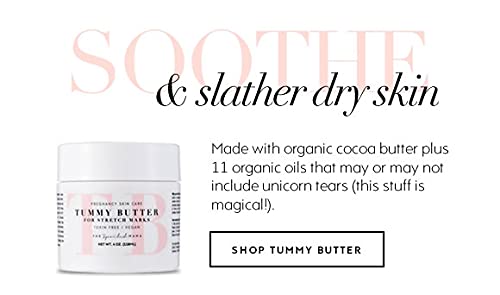 Tummy Butter Stretch Mark Prevention Cream - Safe for Pregnancy - Cocoa Butter & Shea Butter - Toxin Free - Vegan - C-Section Scar Lotion for Dry Pregnancy Skin