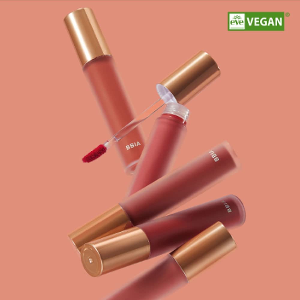 BBIA Last Velvet Tint - Soft & Creamy Matte Finish Lip Stain, Blur Effect with Velvety Texture, Long-Lasting, High Pigment, Lightweight, Non-Drying, Vegan, Korean Lip Makeup (V19 MORE DAZZLING)