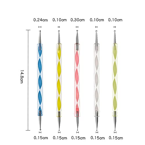 Artdone Nail Art Brushes set,Nail Art Tool Set,Nail Dotting Tools,Nail Dust Brush,Striping Nail Art Brushes for Long Lines,Nail Drawing Pen For Nail Design.…