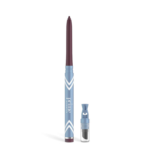 PrimeEyes Glide Eyeliner for Mature Women – Waterproof, Long-Stay and Mess-Proof – Gel Creme Texture, Discreet Sharpener and Effective Smudger (Mulberry)