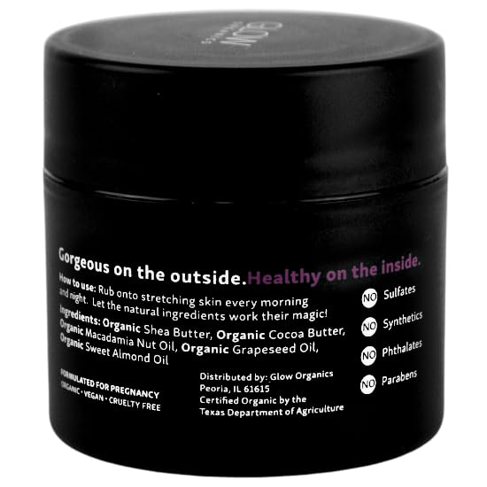 100% Organic Belly Butter, Prevents Stretch Marks and Firms Skin