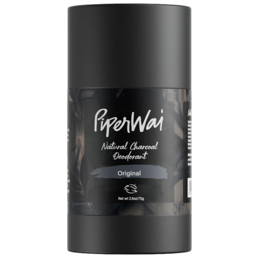 PiperWai Natural Deodorant w/Activated Charcoal | Odor Protection, Vegan, Aluminum Free, Shark Tank Product for Women & Men | Great for Travel, & Gifts | 2.6 oz (75g) Original Scented Stick