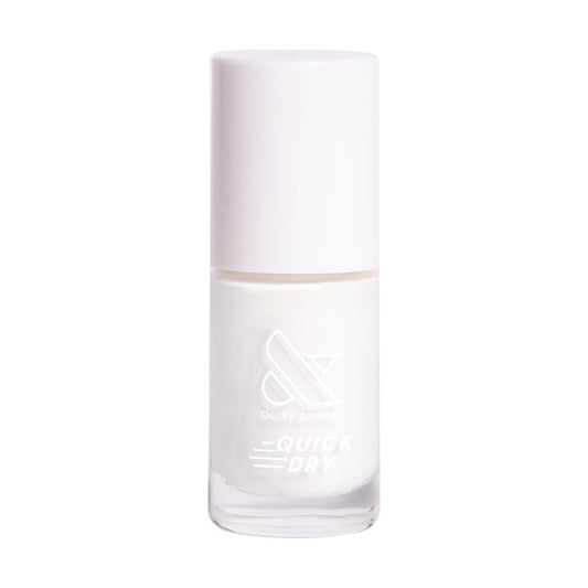 Olive & June Quick Dry Nail Polish | Instant, Fast-Drying, Smudgeproof Color | 15-free, Vegan, Cruelty-Free Formula | Lasts up to 5 Days | Salon-Quality Manicure, Pedicure at Home | Swan Opaque White