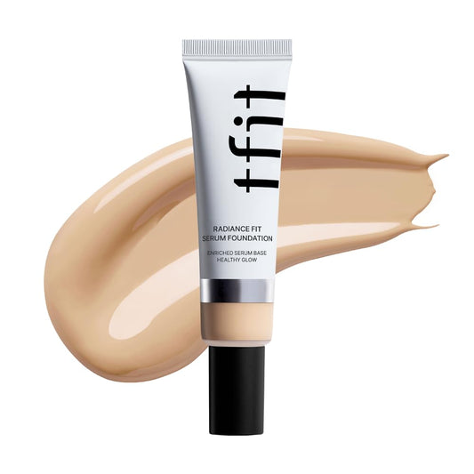 TFIT Radiance Fit Serum Foundation - Flawless Coverage, Dewy finish, Long-lasting, Lightweight, Korean Makeup,1.05 Oz. (N01 Linen, 1.05 Oz.)