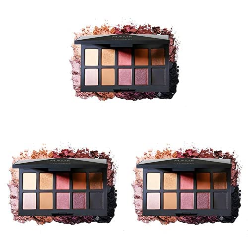 Haus Laboratories By Lady Gaga: GLAM ROOM PALETTE NO. 1: FAME | 10-Shade Eyeshadow Palette, Blendable & Buildable Eye Makeup with Pigmented Matte, Metallic, Shimmer, and Sparkle Finishes (Pack of 3)