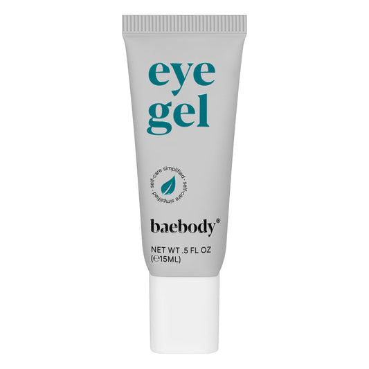 Baebody Critically Acclaimed Travel Size Eye Gel, Under Eye Cream for Dark Circles and Puffiness, with Peptide Complex & Soothing Aloe, 0.5 Fl Oz