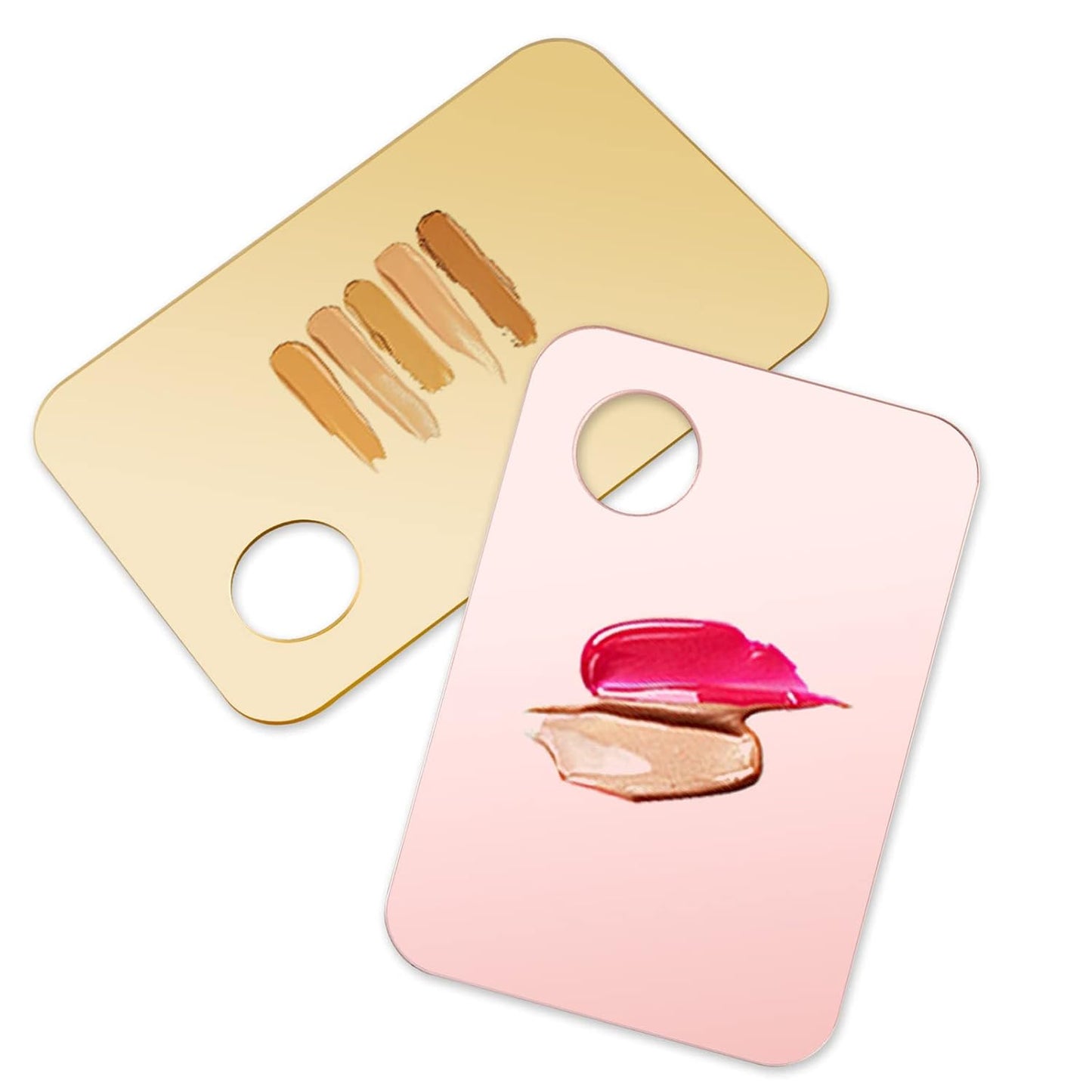 1 Pc Acrylic Cosmetic Makeup Palette with Makeup Spatula Tool Makeup Mixing Tray Apply for Foundation Eye Shadow Lipsticks Nail Art Beauty Salon (Rose gold)
