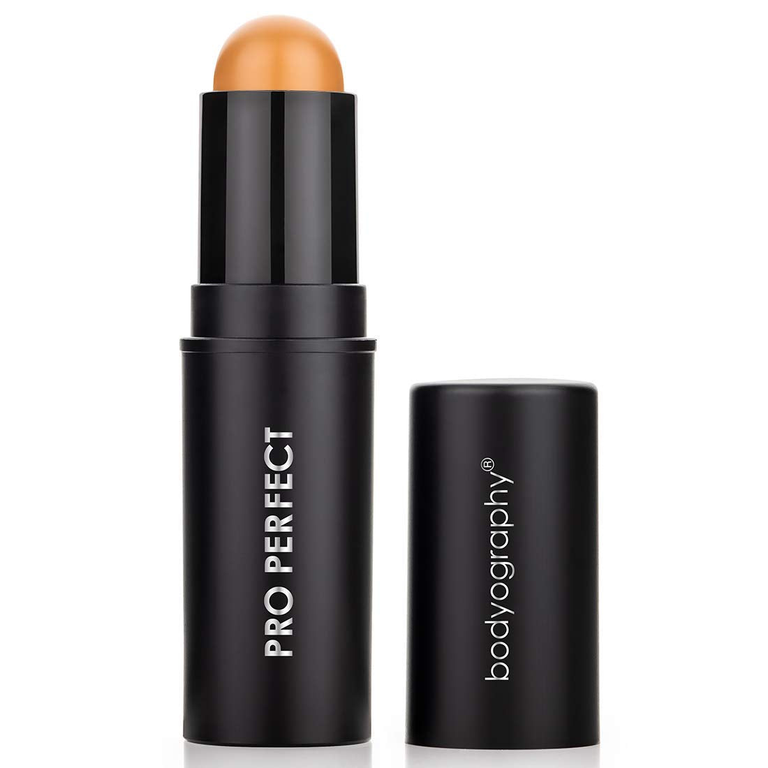 Bodyography Pro Perfect Foundation Stick - Demi-Matte Finish with A Natural Look - Enhancer for Concealing, Highlighting, and Contouring - Vitamin C & E (Caramel)