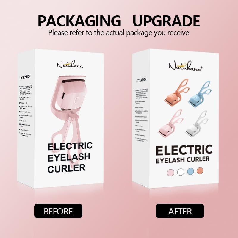 Heated Eyelash Curler with USB,Fast Heat up & 24H Long-Lasting,Rechargeable Electric Lash Curlers,Temperature Control,Safe Anti-Burn Quick Natural Curling Eye Lashes,Pink