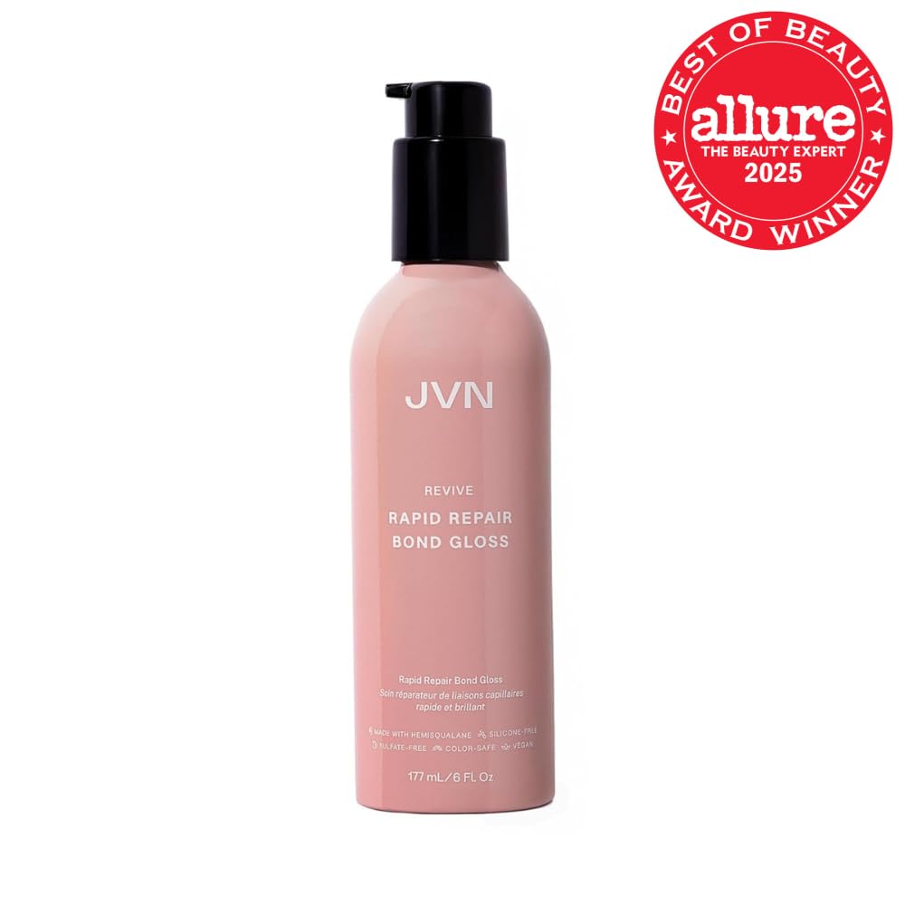 JVN Revive Rapid Repair Bond Gloss, 6 Fl Oz, Hair Shine Gloss Serum and Bond Repair Treatment, Repairs Damaged, Color Treated, or Fragile Hair, Silicone Free