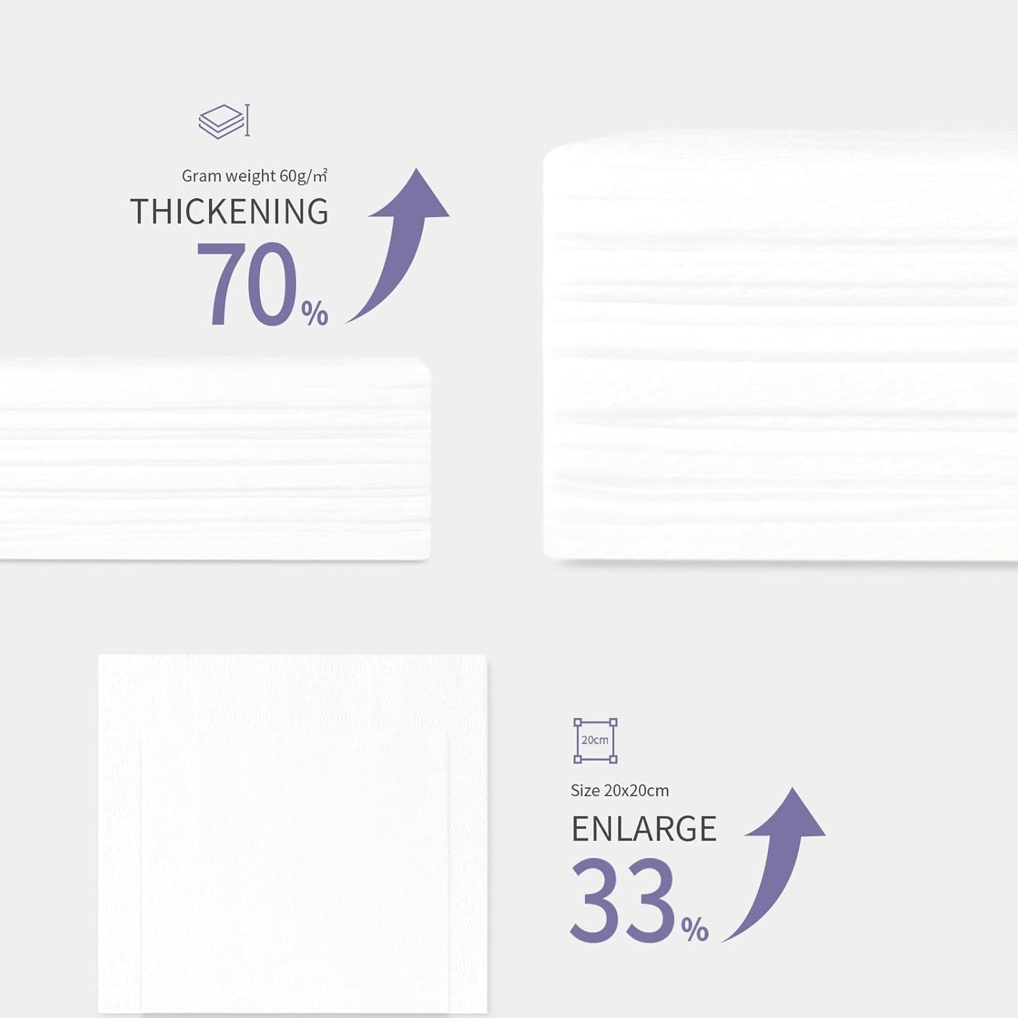 Disposable Face Towel XL Facial Wipes - Organic Vegan Biodegradable Face Towels，Ultra Soft Thick Wash Cloths for Adults and Baby, 100% Cotton Dry Wipes for Washing and Drying