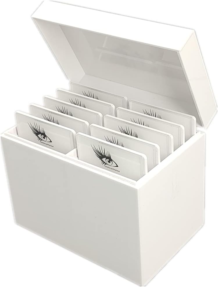May healthbeauty 10 Layers Acrylic Eyelash Storage Box, Makeup Organizer False Eyelashes Glue Pallet Holder Grafting Extension Close-Packed Display