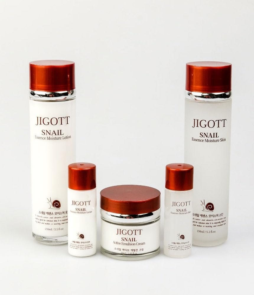 Snail Essence Moisture Skin Care 3Set, K Beauty Snail Cream, Moisturizer, Toner, Anti-Aging Hydration