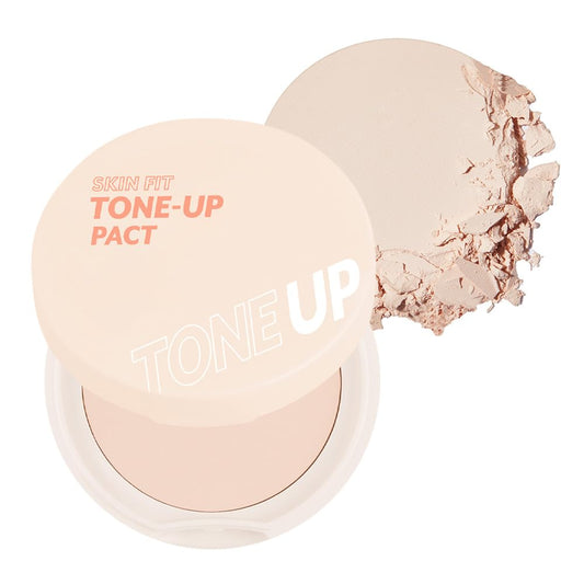 I'M MEME Compact - Skin Fit Tone Up Pact | FLawless Finish with Aqua Sebum, Soft & Velvet Pressed Powder Compact, Smooth Pores & Fine Lines, Korean Makeup, Translucent, Oily Skin, 0.35 Oz