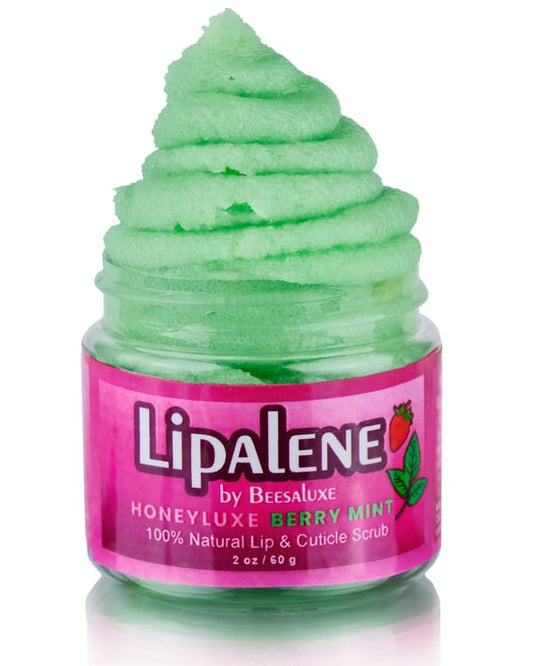 Lipalene HoneyLuxe - 100% Natural Lip & Cuticle Scrub - Berry Mint