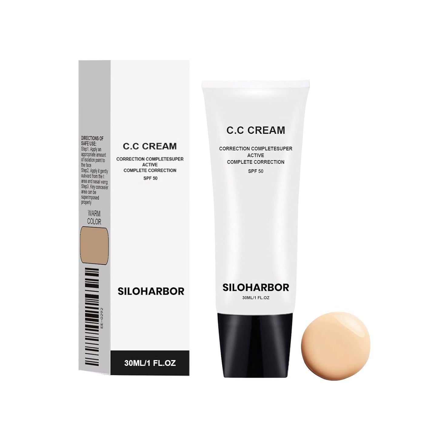 CC Cream, CC Cream Self Adjusting for Mature Skin, Color Corrector & Lightweight, Satin Skin, Suitable for All Skin Types, 1 Fl Oz (Natural)