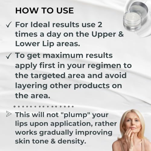 Anti-Aging Upper Lip Wrinkle Treatment - Reduce Mild to Deep Vertical Lip Lines, Wrinkles and Prevent Lipstick Bleeding (0.5 oz)