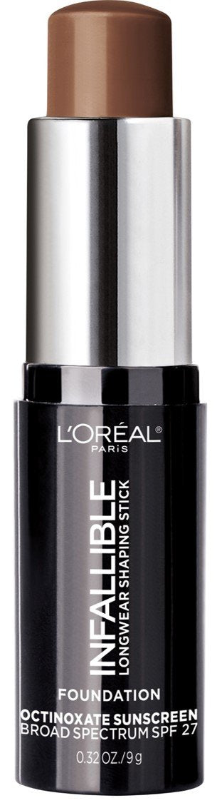 L'Oreal Paris Makeup Infallible Longwear Shaping Stick Foundation, 412 Espresso, 1 Tube, 0.32 Ounce