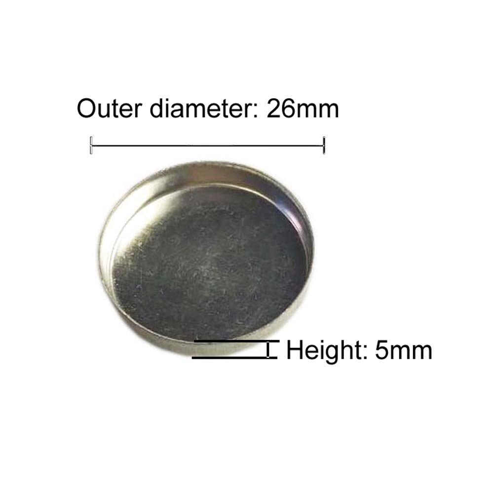 30 Pieces Empty Round Metal Tin Palette Pans Round Metal Pans Cosmetic Eyeshadow Pans for Eyeshadow Palette for Magnetic Makeup Palette, 26mm Diameter 5mm Height