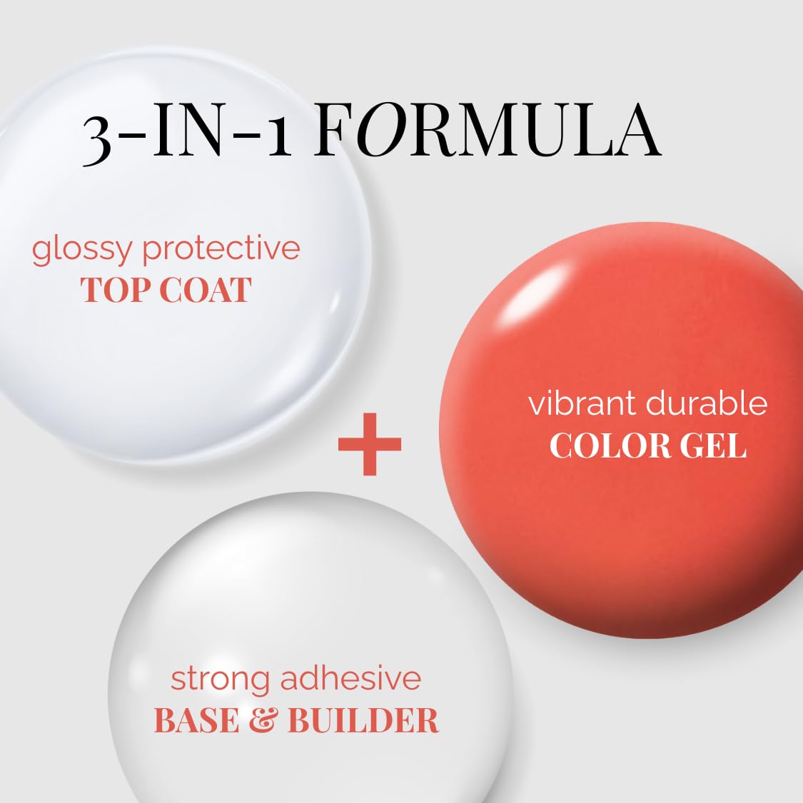 NAILOG One Step Coral Gel Nail Polish 12ml Top Coat Color Gel Base 3-In-1 Formula Soak Off UV Gel Polish for Home DIY & Gifting | Coral