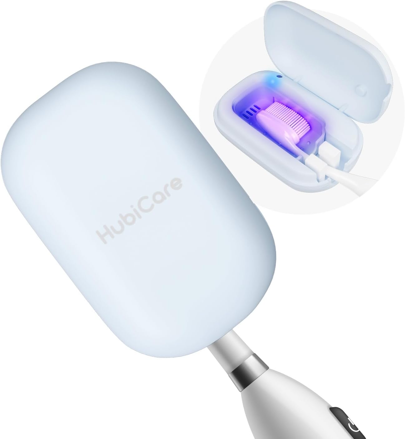 HubiCare Toothbrush Case, Spring pastel Color Portable Mini Toothbrush Covers with Holder, Rechargeable Travel Home Toothbrush And Holder, Cleaner Case for All Electric & Manual Toothbrushes (Blue)