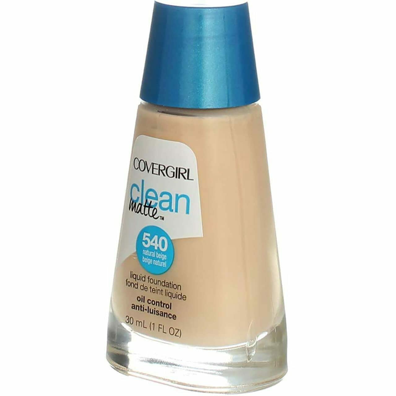 CoverGirl Clean Oil Control Liquid Makeup, Natural Beige (N) 540, 1.0 Ounce Bottle