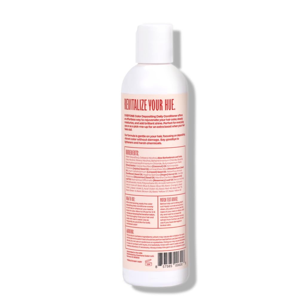 Overtone Daily Color Depositing Conditioner: 8oz Temporary Coloring Conditioner with Shea Butter & Coconut Oil, Refresh Color & Prevent Fading, Vegan & Cruelty-Free, Extreme Red is Ruby Red