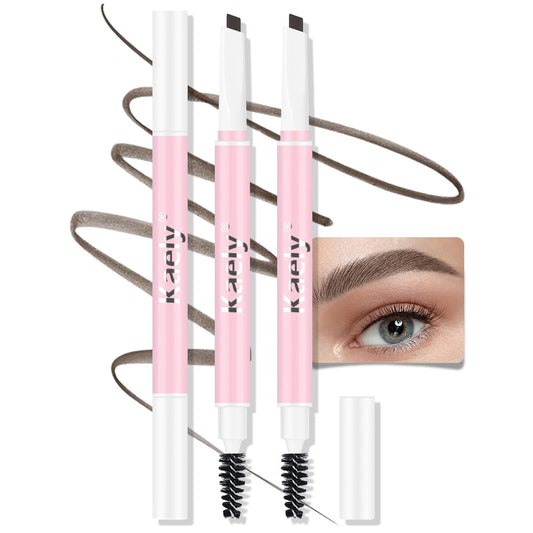 3Pcs Waterproof Eyebrow Pencil, Professional Makeup Micro Brow Pencil, Double-ended ultra-fine eyebrow pencil, Ultra-Fine Mechanical Pencil (3, 05#Medium Brown)